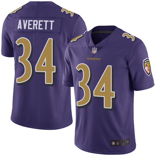 Baltimore Ravens Limited Purple Men Anthony Averett Jersey NFL Football #34 Rush Vapor Untouchable